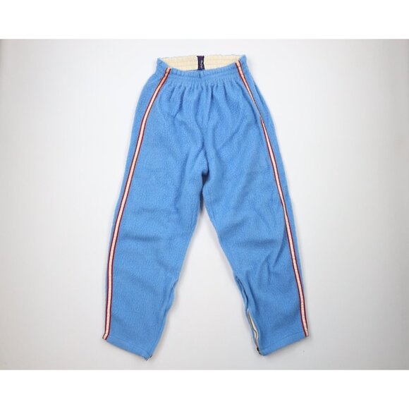 Vintage 50s MacGregor Mens 34 Distressed Striped Fleece Sweatpants Blue USA